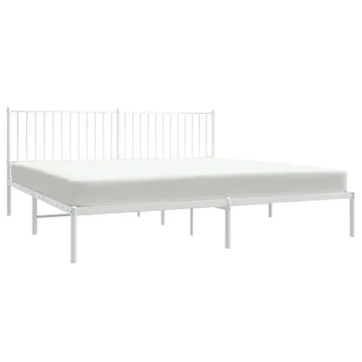 Produktbild von Bettgestell mit Kopfteil Metall Weiß 193x203 cm
