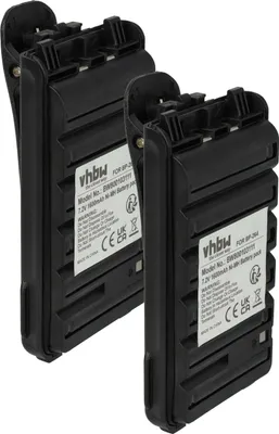 Produktbild von vhbw 2x Akku kompatibel mit Icom IC-F27, IC-F4003, IC-F300I, IC-F3003, IC-F27SR Funkgerät, Walkie Talkie (1600 mAh, 7,2 V, NiMH) + Gürtelclip