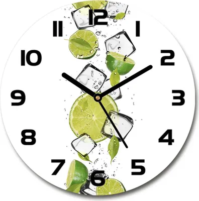 Produktbild von Wanduhr aus Glas 30fi Glasbild Glasuhr Gehärtetes Glas - schwarze-zeiger - Lime with ice