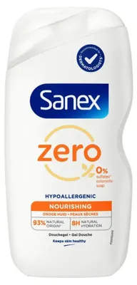 Productafbeelding van Sanex Zero Nourishing Douchegel - Droge Huid (400 ml)