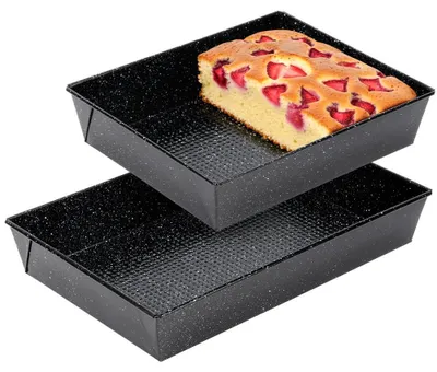 Produktbild von Vilde | Rechteckige Backformen 2er Set - Kohlenstoffstahl mit Granitbeschichtung