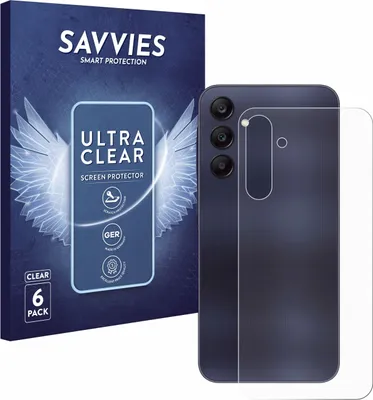 Produktbild von 6x Für Samsung Galaxy A25 5G (Rückseite) Schutzfolie Savvies Displayschutz Display Schutz Folie Klar Transparent