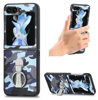 Produktbild von Für Samsung Galaxy Z Flip5 5G Camouflage Schutzhülle mit Ringhalter Hülle Cover