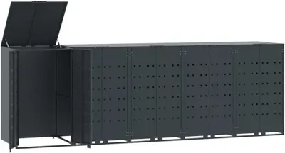 Produktbild von vidaXL Mülltonnenbox für 5 Tonnen Anthrazit 345x79x117 cm Stahl