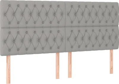 Produktbild von vidaXL Kopfteil Hellgrau 200 x 7 x 118/128 cm Stoff