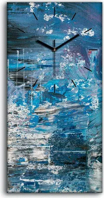 Produktbild von Wanduhr Uhr Wandbild Leinwand Geräuschlos 30x60 Malerei Abstrakte Kunst - schwarze Hände