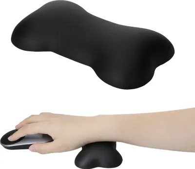 Produktbild von kwmobile Handballenauflage aus Silikon und Kunstleder - Ergonomische Handgelenkauflage - Handauflage für Büro Gaming Schreibtisch - Handgelenkstütze