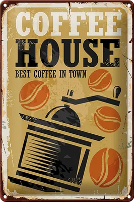 Produktbild von Blechschild Vintage 20x30cm Kaffee Coffee best in town