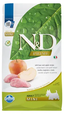 Produktbild von Farmina Pet Food N&D Prime, Adult, Klein (5-10 kg), Apfel, Wildschwein, 2,5 kg
