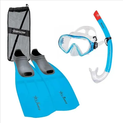 Immagine prodotto di Set da snorkeling Abysstar con logo, blu, taglia EU 45-46, blu, taglia EU 45-46