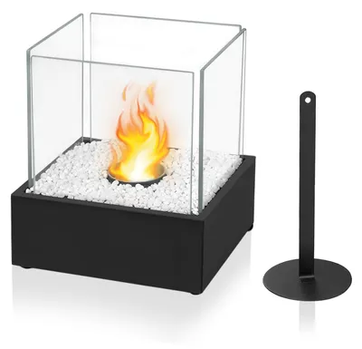 Produktbild von LARS360 Tischkamin Tischfeuer mit Dekosteine Bioethanol Kamin Glaskamin Dekokamin Balkon für Balkon Deko Garten Deko,Type D