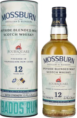 Produktbild von Mossburn FOURSQUARE 12 Years Old Rum Casks Whisky Batch Strength 57,7% Vol. 0,7l in Geschenkbox