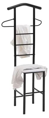 Zdjęcie produktu dla Wieszak na ubrania JIVO Stummer Diener w kolorze czarnym/białym, 121 cm, wieszak z wieszakiem na spodnie