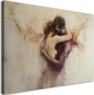 Produktbild von Leinwandbild Nackte Liebe Mann Frau Beige 90x60 Feeby Beige bild für die wand bereit zum aufhängen