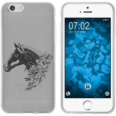 Produktbild von PhoneNatic Case kompatibel mit Apple iPhone 6 Plus / 6s Plus Silikon-Hülle Floral Pferd M5-1