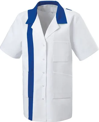 Produktbild von Arzt-Mantel, Labor-Kittel, Kurzmantel, Uni, Kurzarm : S : 50% Polyester 50% Baumwolle 210 g/m² : royal blue