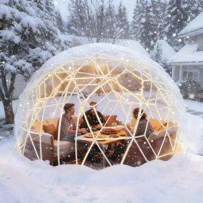 Image de Tente dôme - Tente igloo - Tente d'extérieur - Tente de jardin - Tente de camping - Diamètre : 4,6 mètres