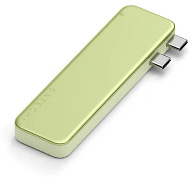 Image de Hub USB-C 6 en 1 SATECHI pour MacBook Neo, couleur citron | Alimentation PD 45W, HDMI 4K@60 Hz, double port USB-C