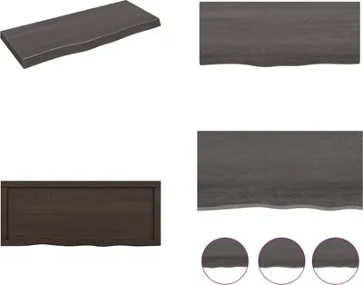 Produktbild von vidaXL Wandregal Dunkelbraun 100x40x(2 6)cm Massivholz Eiche Behandelt - Wandregal - Wandregale - Lagerregal - Schwebendes Regal