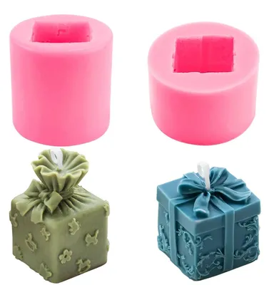 Produktbild von Kerzen Gießform Silikon 2 Stück 3D Kerzenform DIY Geschenkbox Seife Duftkerzen Handwerk Ornamente