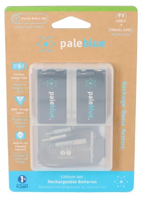 Image de 2x Paleblue USB-C Batterie rechargeable 9V-bloc