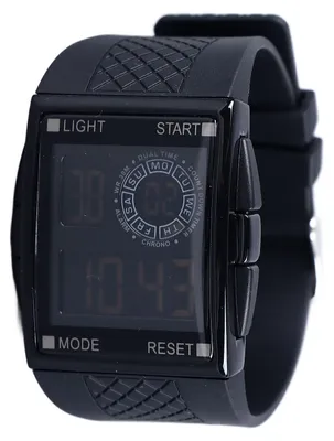 Produktbild von Digitale Sportuhr, wasserdicht, Stoppuhr, Kunstlederarmband, LED, leuchtend, für Studenten, multifunktional, für Damen und Herren, Schwarz