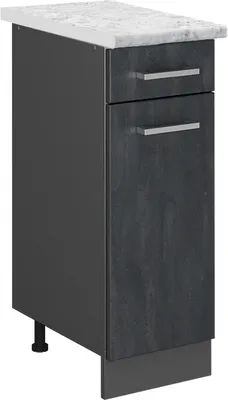 Produktbild von Küchenunterschrank Vicco R-Line Schwarz Beton 30 cm AP Marmor, Model 47596
