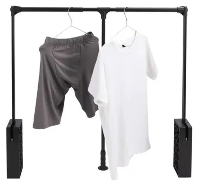 Teleskop-Kleiderstange, 83-115 cm, Stahl, schwarz, 12 kg Belastbarkeit