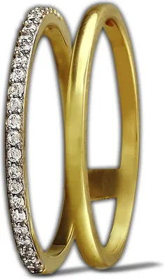 Produktbild von GoldDream 8 Karat Gold Doppel Ring Gr.60 Zirkonia 333er Gelbgold D2GDR505Y60
