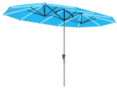 Immagine prodotto di Outsunny ombrellone doppio con luci solari a manovella 451x267 cm alluminio