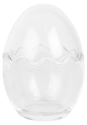 Image de Clayre & Eef Bocal à provisions Oeuf Ø 8x12 cm Verre transparent