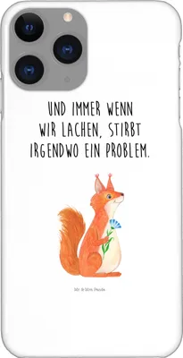 Produktbild von Mr. & Mrs. Panda Iphone 11 Pro Handyhülle Eichhörnchen Blume - Weiß - Geschenk, Motivation Sprüche, Eichhorn, Lustige, Premium Kunststoff, Handy Case, glücklich Spruch