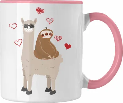 Produktbild von Trendation - Lustige Faultier Llama Grafik Tasse Geschenk Frauen Kollegin Geschenkidee Lustig (Rosa)