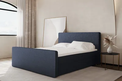 Produktbild von Boxspringbett Schlafzimmerbett CELES 200x200cm Stoff Ascot Blau