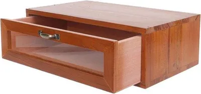 Produktbild von Holz-Schreibtisch-Organizer mit Fächern, ideal für Bürobedarf, Monitor-Ständer und praktische Kosmetik-Organizer.