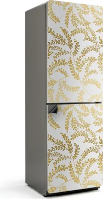 Produktbild von Zartes Blattmuster – Magnetische Kühlschrank Abdeckung – Dekorfolie magnetisch Küche – Kühlschrank Magnet Deko – selbstklebende Magnettafel – Magnetfolie für Kühlschranktür – 60x180 cm