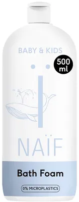 Produktbild von NAÏF Pflegender Badeschaum für Babys & Kinder, Baby-Schaumbad, Flasche, getestet, Hypoallergen, 500 ml