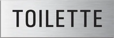 Produktbild von Schild - Toilette Text | Türschild 240 x 80 mm Aluminium selbstklebend