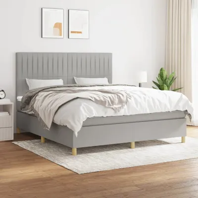 Produktbild von Maison Exclusive - Boxspringbett mit Matratze Hellgrau 180x200 cm Stoff