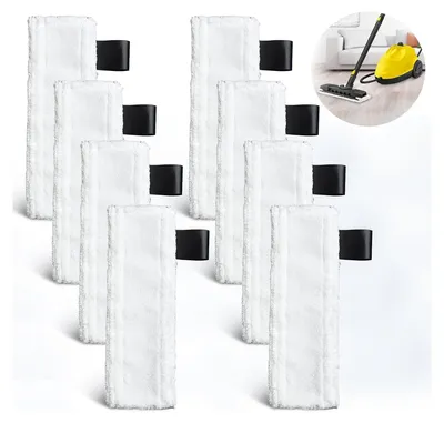 Produktbild von 8Stück Bodentücher Ersatzteile für Kärcher Dampfreiniger EasyFix SC1/SC2/SC3/SC4/SC5, Waschbar Ersatztücher für Dampfreiniger, Ersatzbezüge Kompatibel mit Kärcher-Dampfreiniger