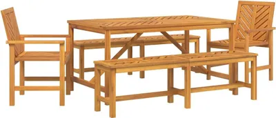 Zdjęcie produktu dla Zestaw do jadalni w ogrodzie 5 pcs Brązowy Lite Drewno Akacji