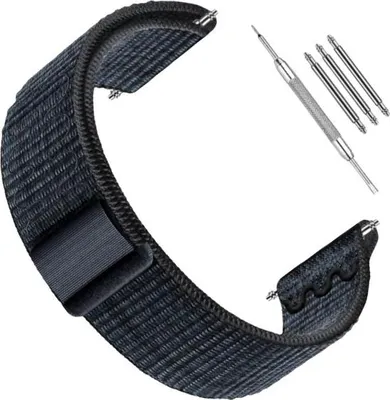 Obrázek produktu pro INF Nylonový řemínek pro hodinky Garmin 22mm - kompatibilní s Forerunner 245/255/265M Černá + modrá