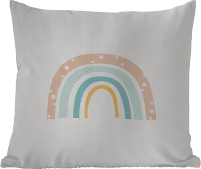 Produktbild von MuchoWow® Outdoor Kissen - Regenbogen - Kinder - Pastell - Tupfen - Baby - 40x40 cm - Wetterfest - Lounge Kissen - Kopfkissen - Interieur - Polster mit Bild