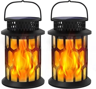Produktbild von Solarleuchte mit Blinkender Flammenwirkung, wasserdicht, Solarstrahler, Set von 2.