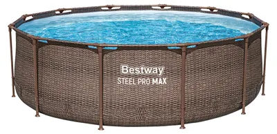 Produktbild von Steel Pro MAX™ Solo Pool ohne Pumpe Ø 366 x 100 cm, Rattan-Optik (Schokobraun), rund