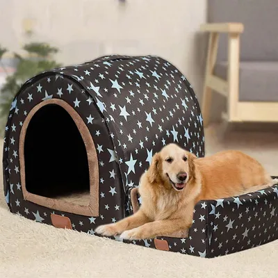 Image de Cabanon pour chien XXL, dimensions 92x68x72 cm. Lavable à l'intérieur et à l'extérieur. Confortable et chaleureux