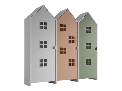 Schrank Casami Bruges 37 x 172,8 x 171,3 cm MDF Rosa Grün Weiß