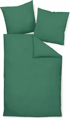 Produktbild von Janine Design Mako-Soft-Seersucker Bettwäsche-Garnitur PIANO 0125 Farbe waldgrün Größe 135x200 + 80x80cm