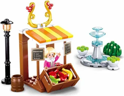 Image de Sluban Girls Dream Village M38-B0870 Présentoir à fruits et fontaine d'époque