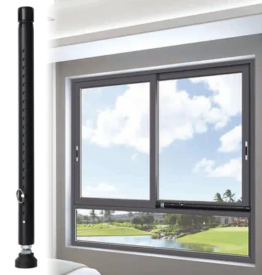 Produktbild von Sicherheitsstange für Türen und Fenster, verstellbar 45-128 cm, mit Gummipuffern, ohne Bohren